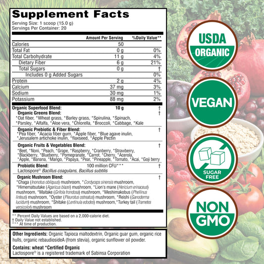 Country Farms etiqueta trasera con lista de ingredientes y beneficios claros
