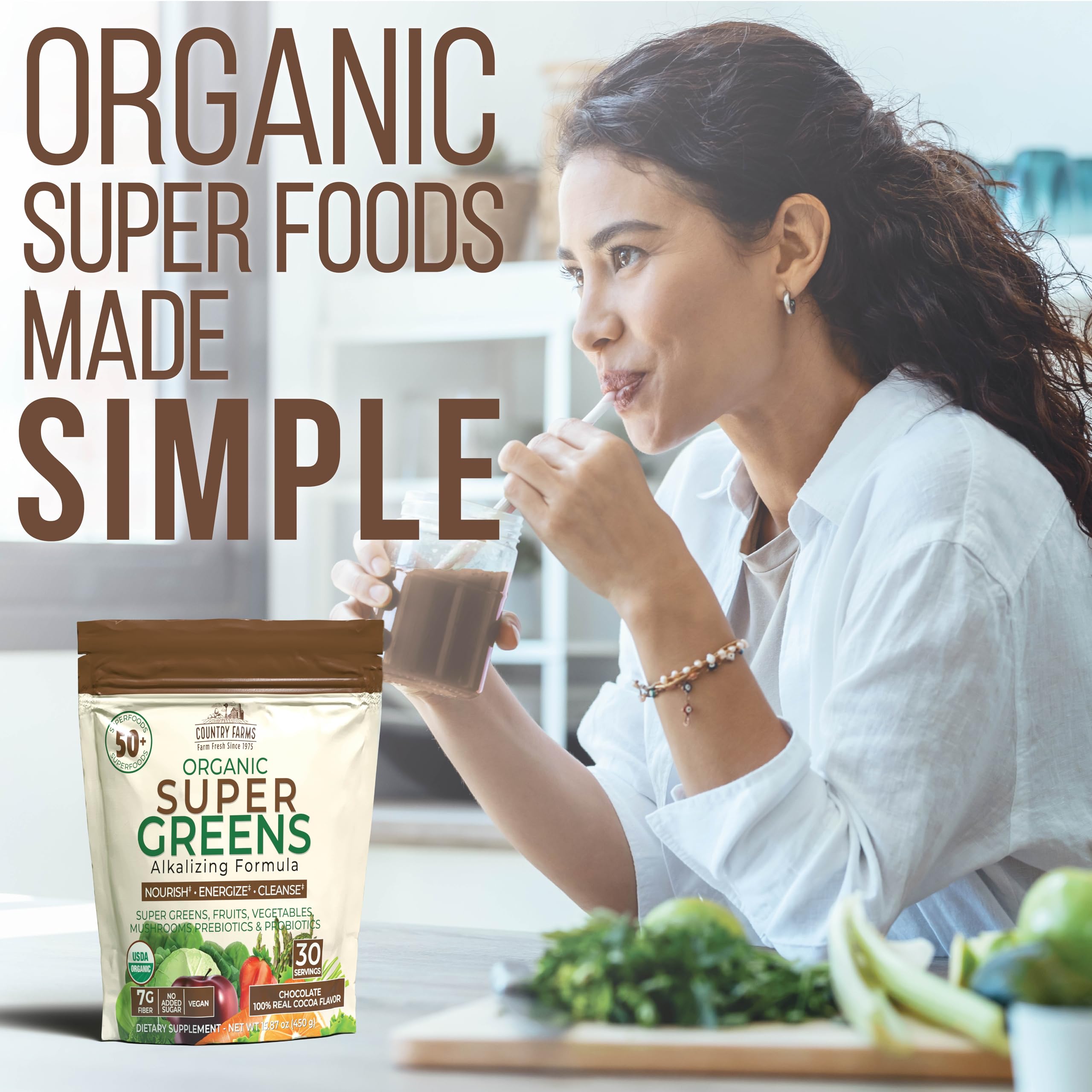Country Farms vaso preparado sabor chocolate listo para consumir y energizar
