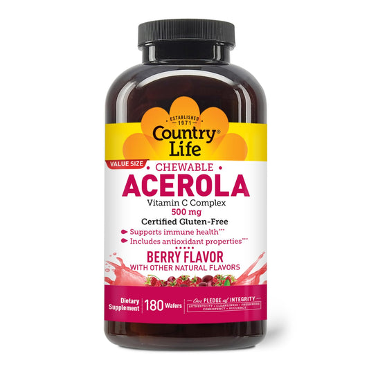 Country Life frasco frontal con wafers y beneficio de suplementación conveniente