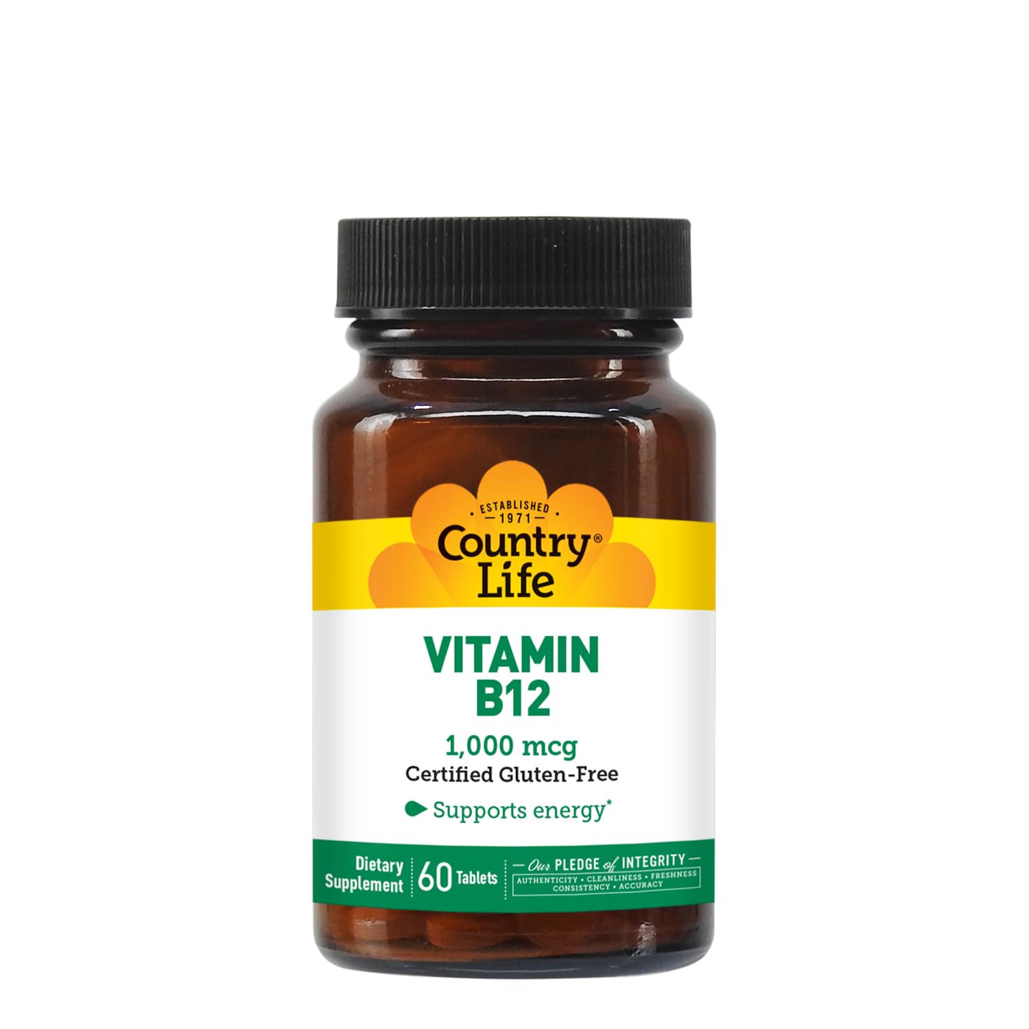 Country Life etiqueta con lista de ingredientes y certificaciones visibles