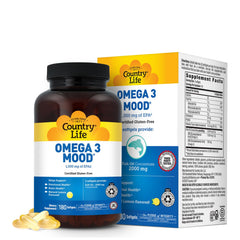 Country Life envase frontal mostrando 180 softgels y beneficios claros
