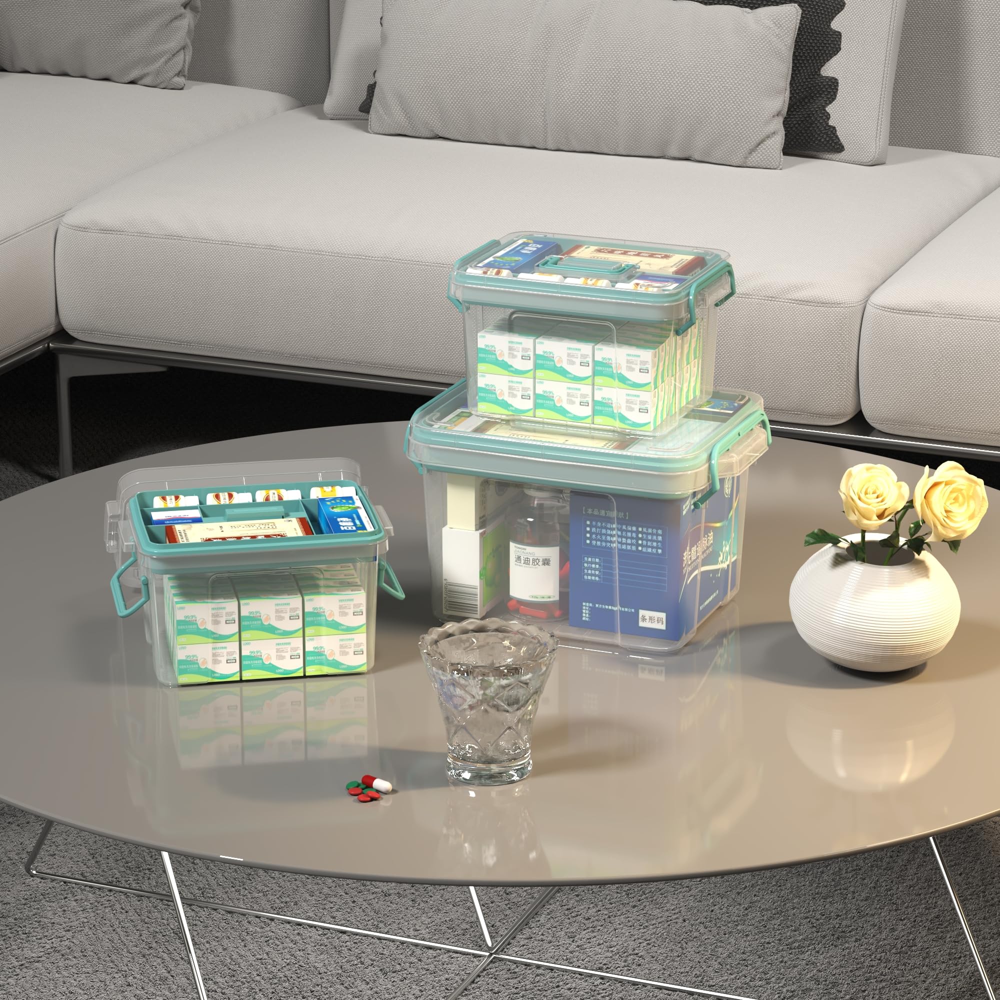 Covetree interior con medicamentos organizados para acceso inmediato