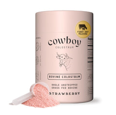 COWBOY COLOSTRUM envase frontal mostrando la marca y beneficio de pureza