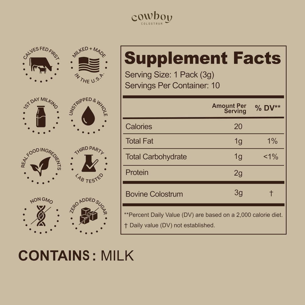 COWBOY COLOSTRUM sobre individual listo para mezclar y transportar