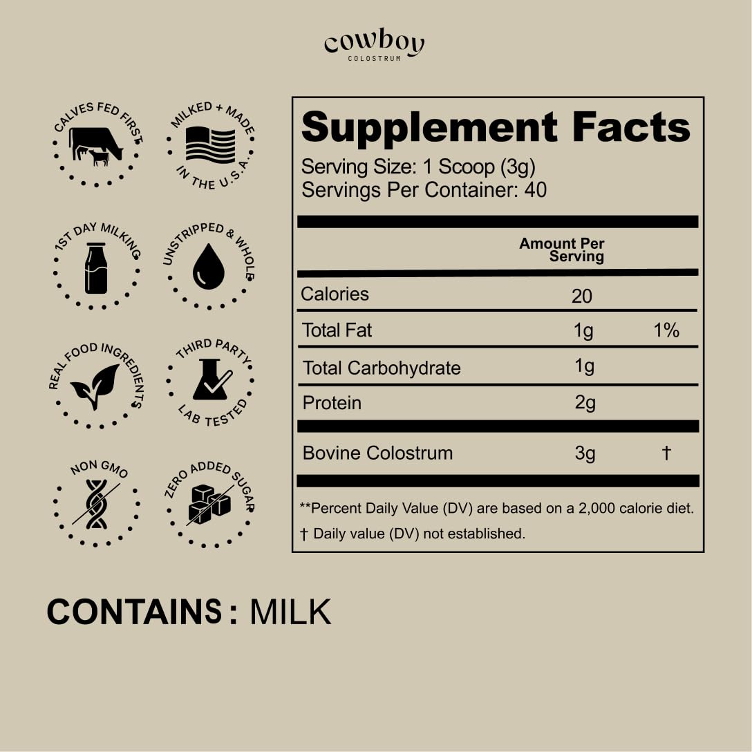 COWBOY COLOSTRUM textura de polvo cremoso para mezcla sin grumos