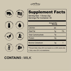 COWBOY COLOSTRUM textura de polvo cremoso para mezcla sin grumos