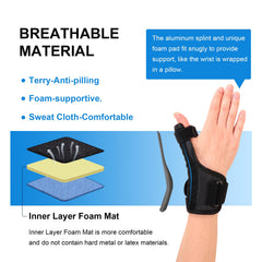 Cozyhealth férula en uso en mano derecha mientras se escribe con mayor control