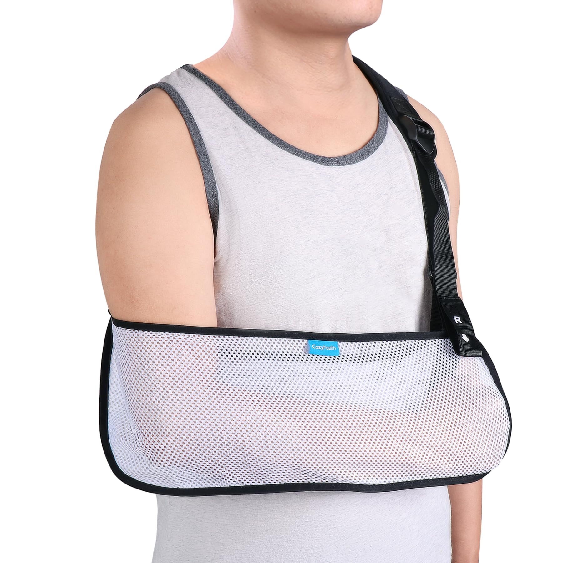 Cozyhealth vista frontal del cabestrillo mostrando ajuste y soporte