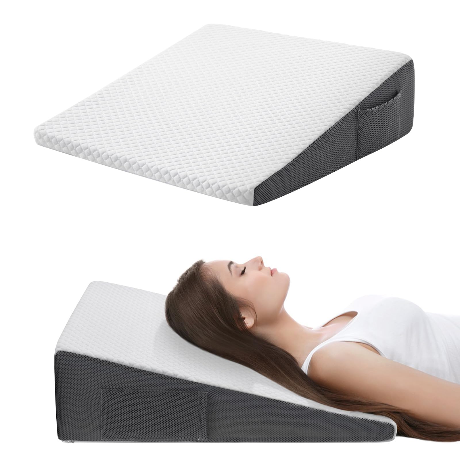 Cozymaker cuña frontal mostrando forma y altura, soporte ergonómico claro