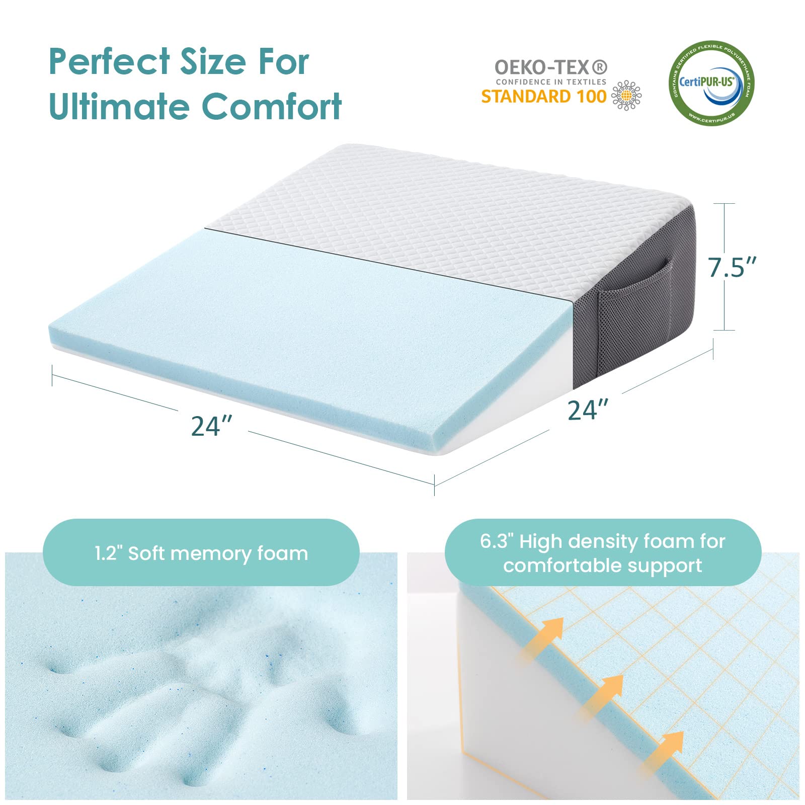 Cozymaker textura de espuma viscoelástica en primer plano, confort adaptativo
