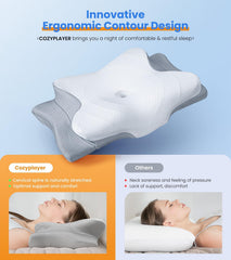 Cozyplayer primer plano del hueco cóncavo que centra la cabeza y soporta el cuello