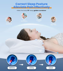 Cozyplayer almohada en cama con persona durmiendo de lado, apoyo estable