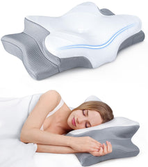 Cozyplayer vista frontal del empaque mostrando la almohada y beneficios frescura