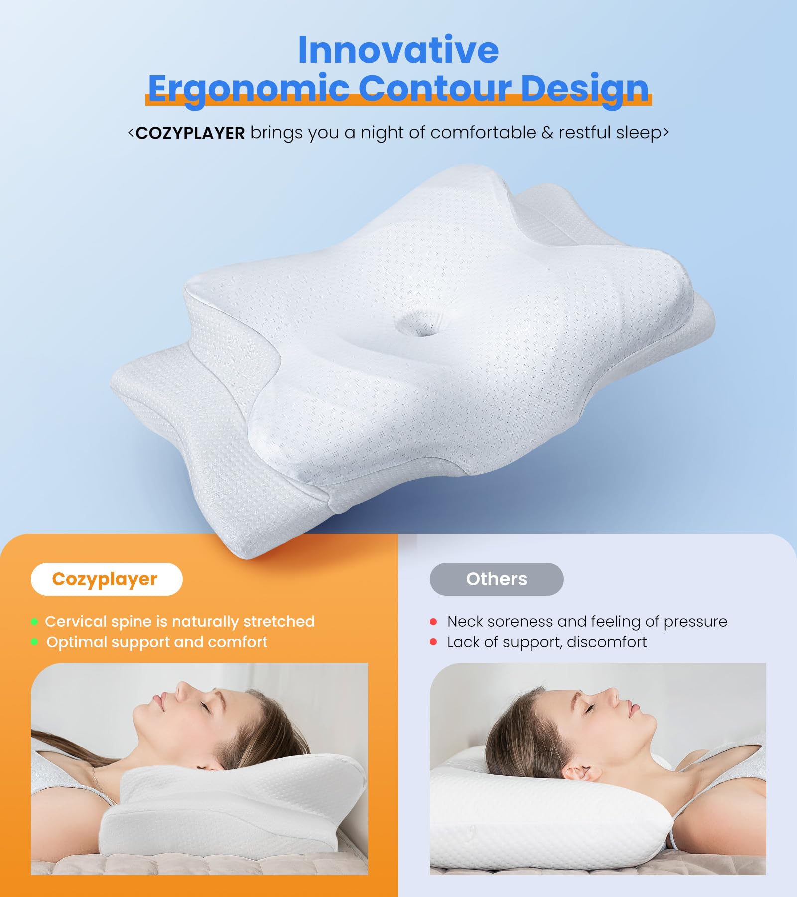 Cozyplayer primer plano de la espuma viscoelástica ventilada con confort