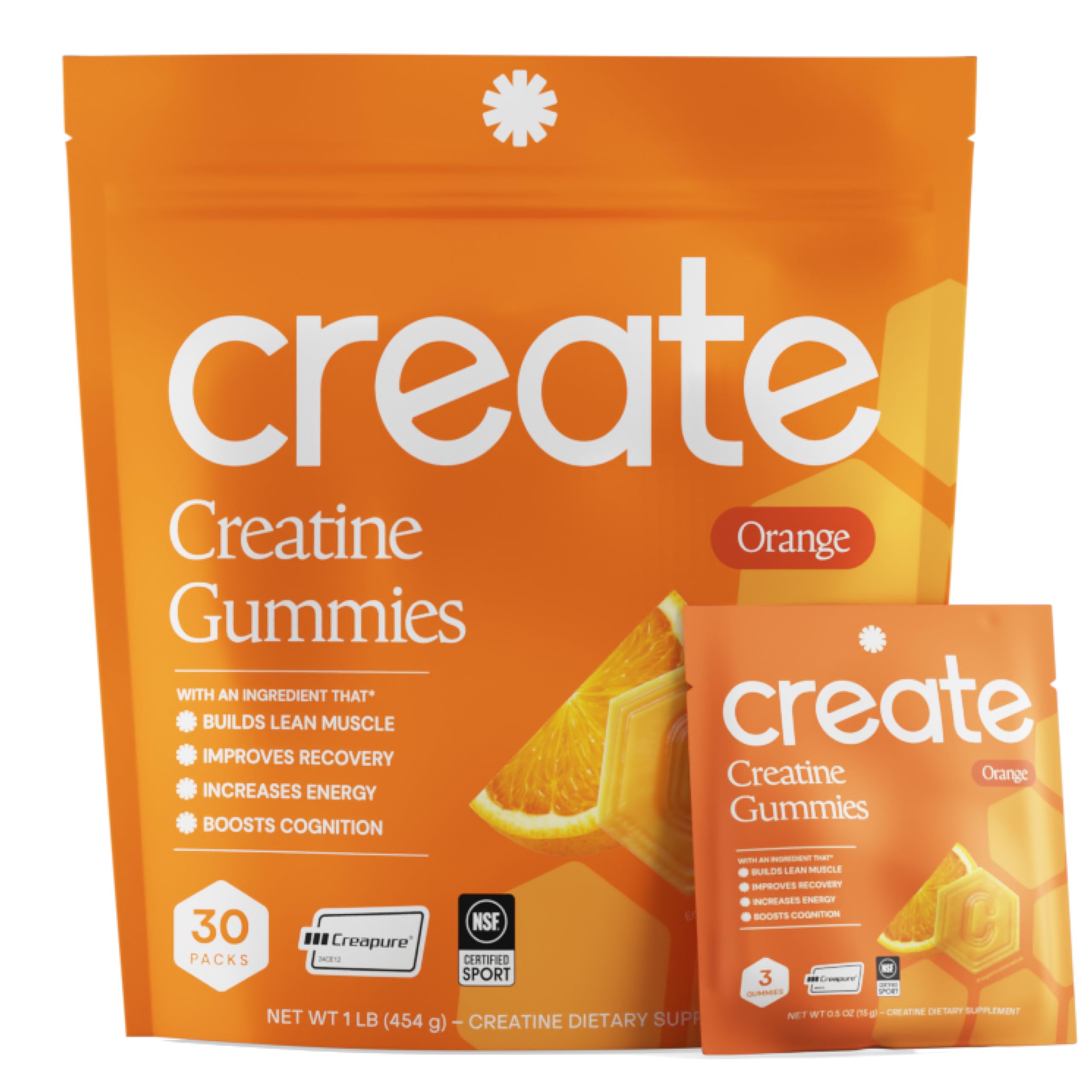 Create gomitas frente del envase mostrando diseño y conveniencia