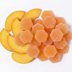 Create gomitas en bol con fruta ilustrando consumo agradable y natural