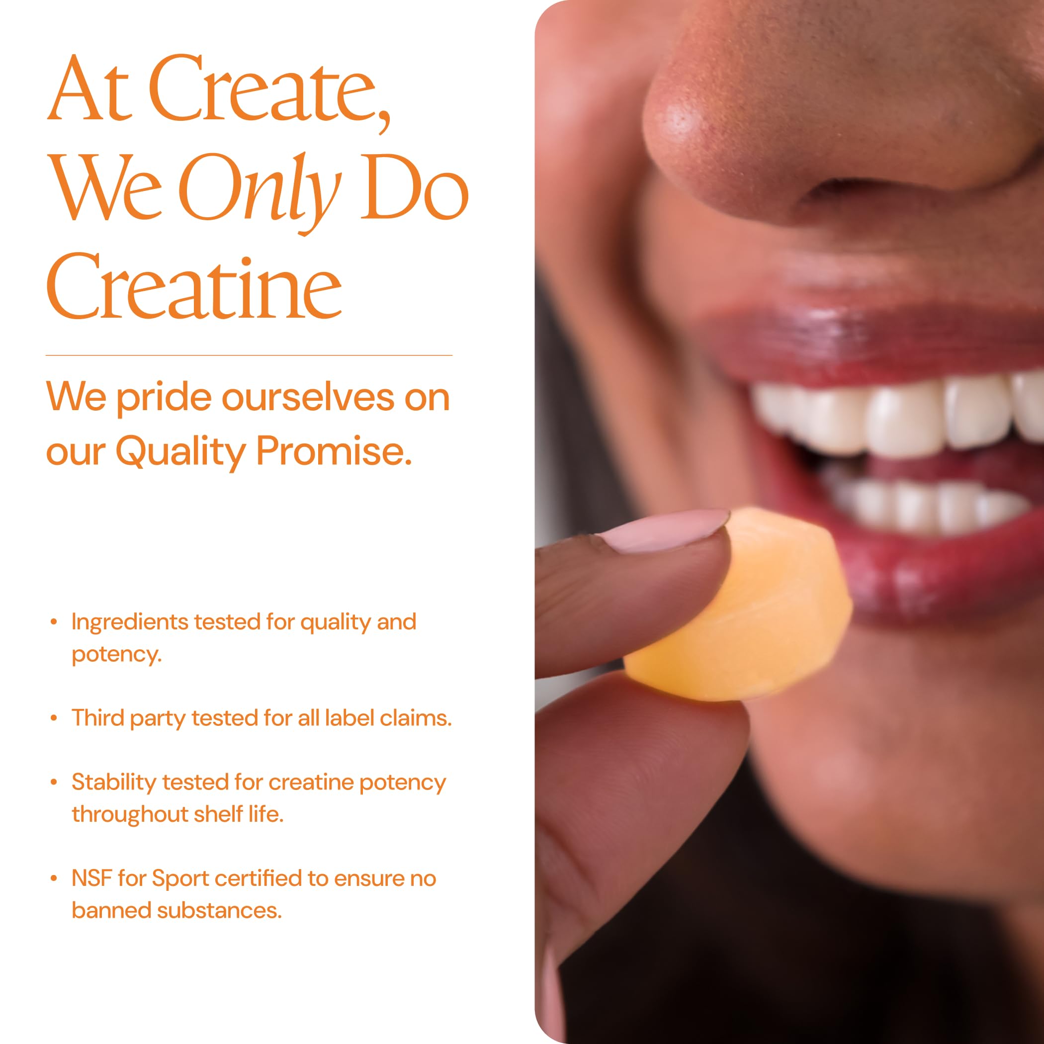 Create etiqueta con ingredientes y concentración Creapure visible