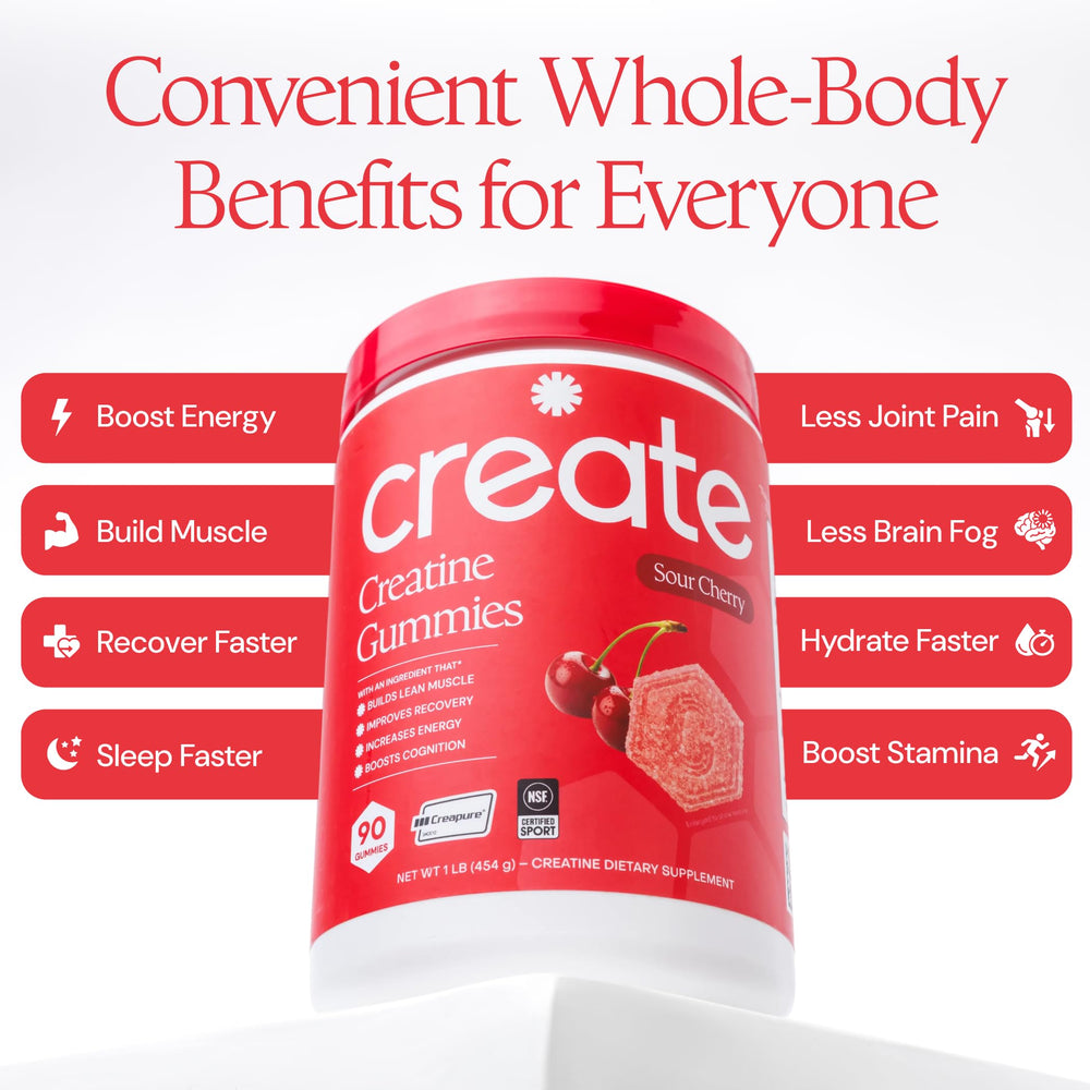 Create etiqueta nutricional con información de creatina Creapure