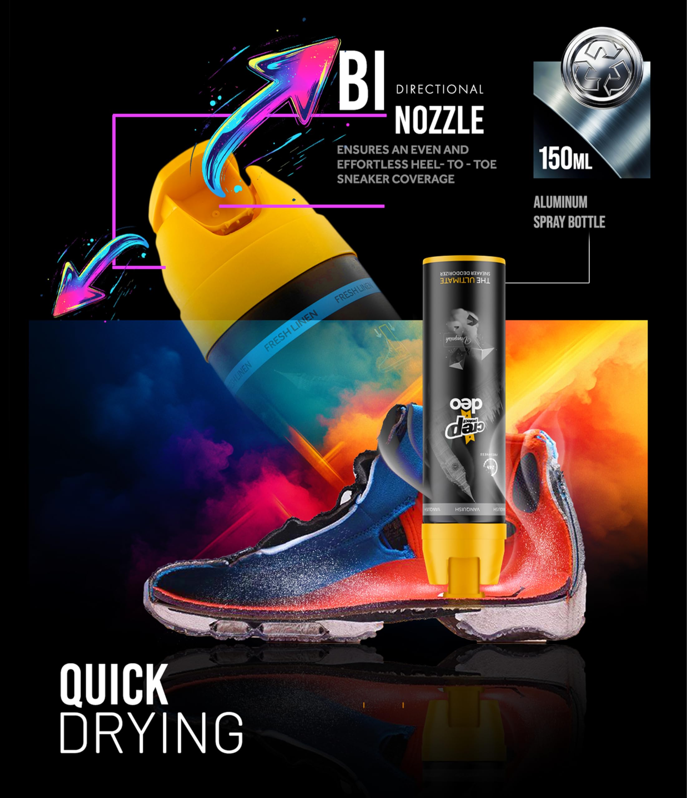 Crep Protect aplicando en zapatillas deportivas para mantener frescura tras ejercicio
