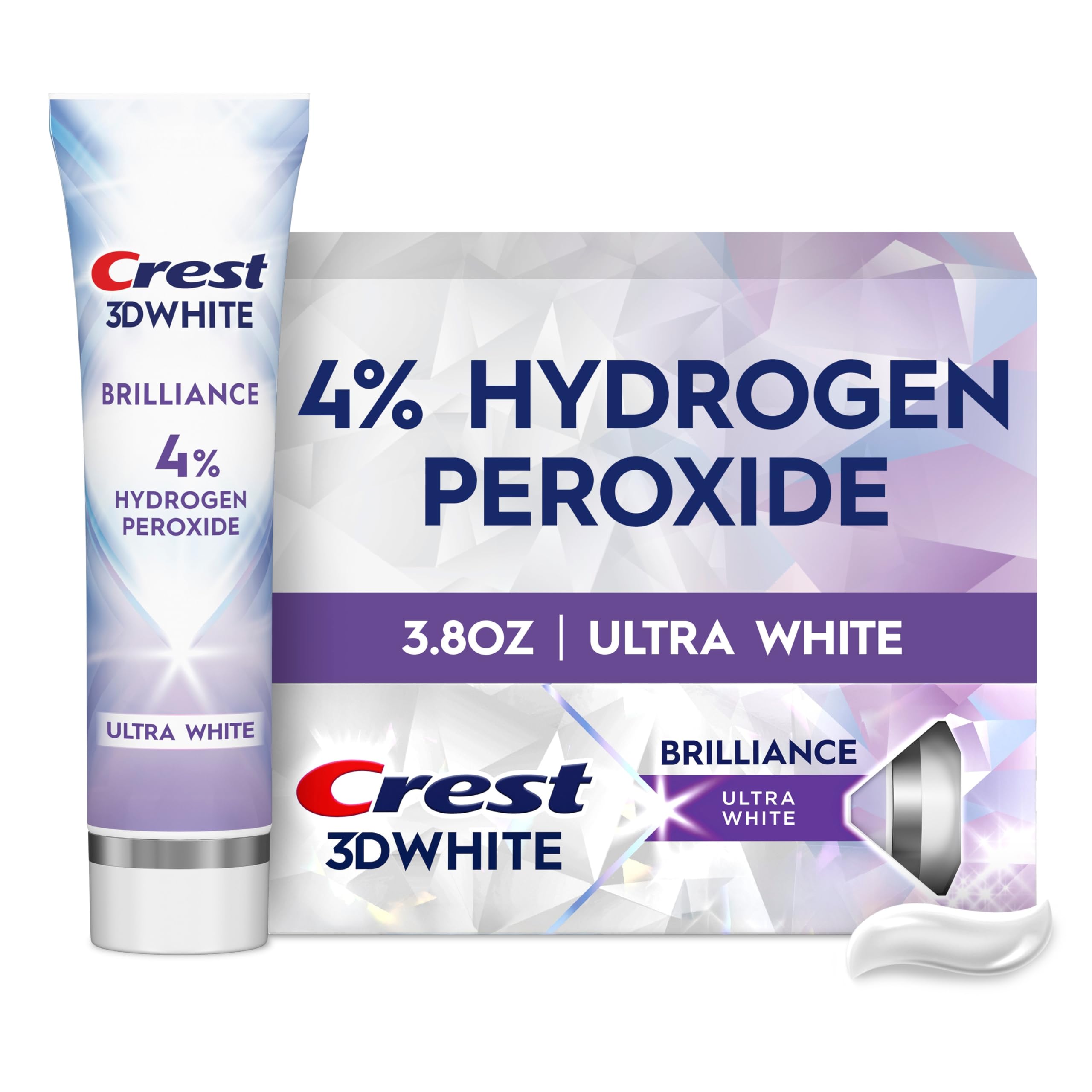 Crest envase frontal mostrando diseño y beneficio blanqueador