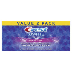Crest 3D White frente del empaque muestra blanqueamiento y beneficio estético
