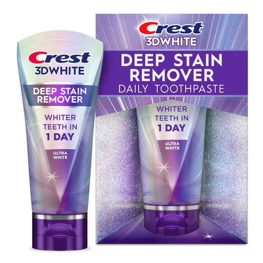 Crest 3DWhite Brilliance frontal mostrando el envase y beneficios rápidos