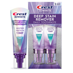 Crest empaque frontal mostrando diseño y beneficio blanqueador