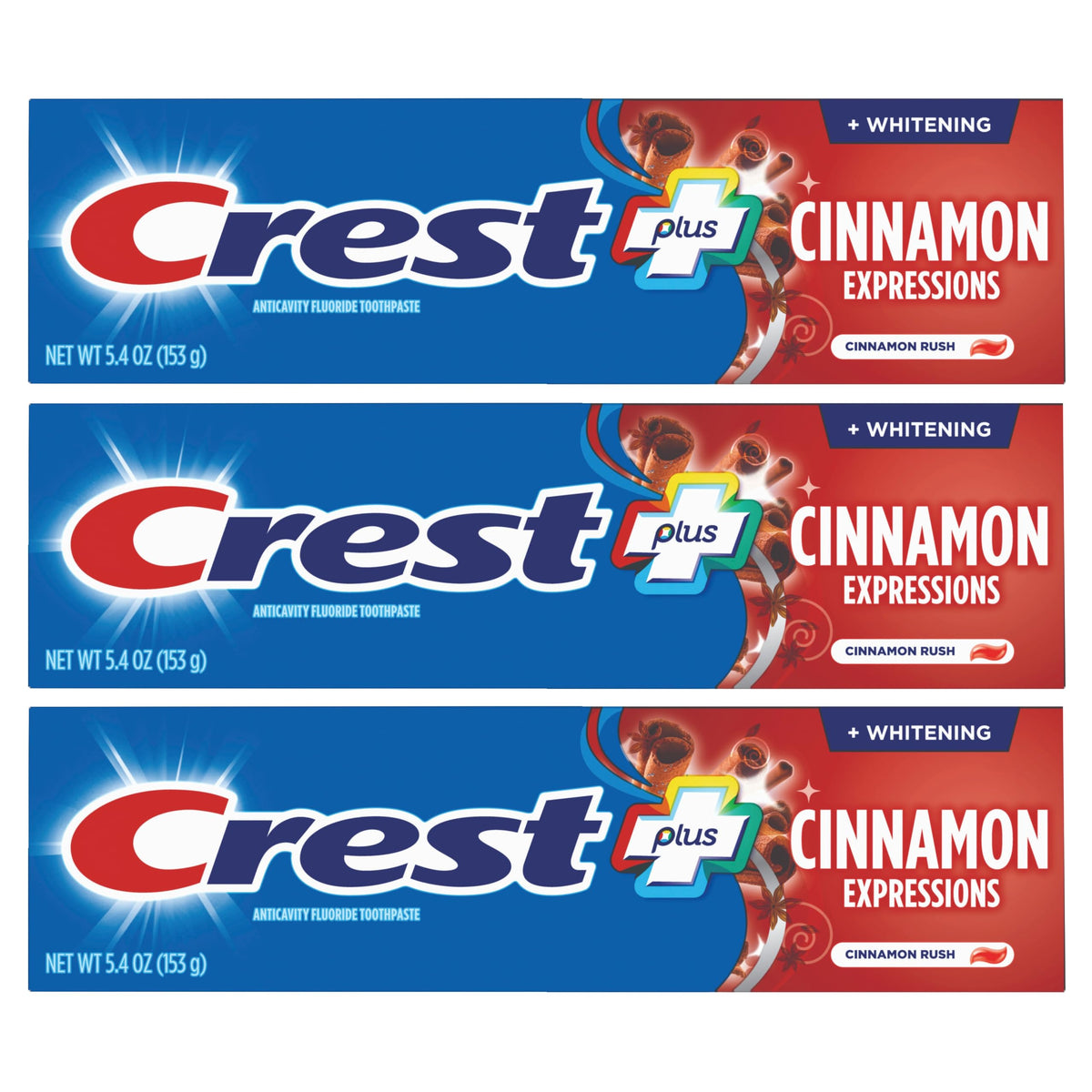 Crest frasco frontal mostrando empaquetado y beneficios visibles