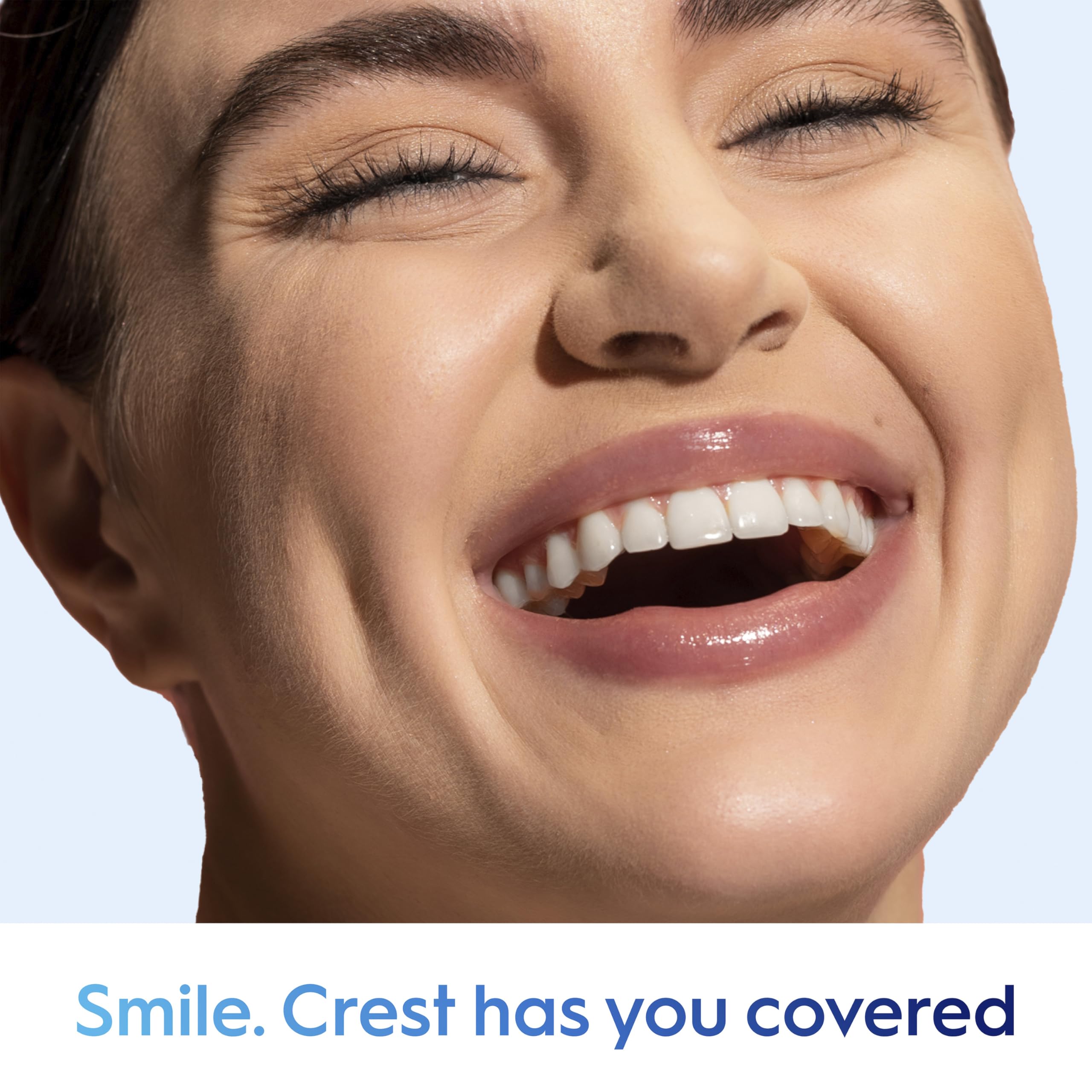 Crest sonrisa mostrando dientes más limpios y aspecto fresco