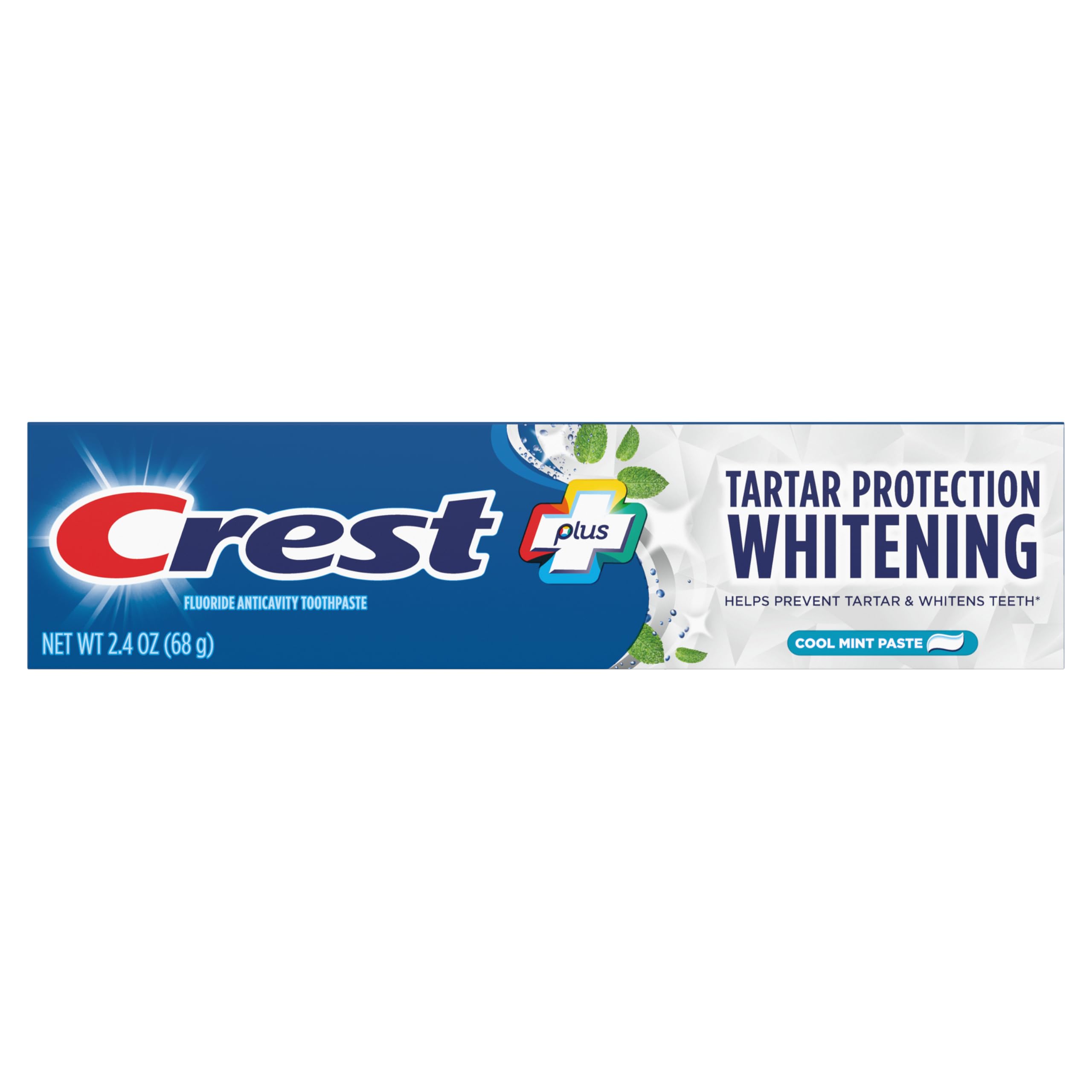 Crest vista lateral del empaque con información de uso y ventajas