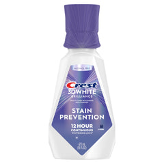 Crest enjuague frontal embalaje muestra botella 473 ml y beneficio efecto blanqueador