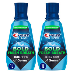 Crest enjuague frontal pack de dos, ofrece protección antiplaca y frescor