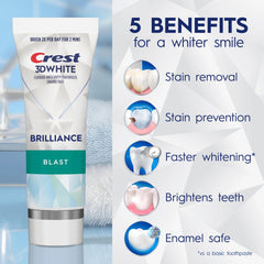 Crest etiqueta detalle ingredientes y protección contra caries