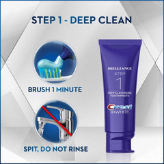 Crest primer plano del gel blanqueador que pule y realza brillo