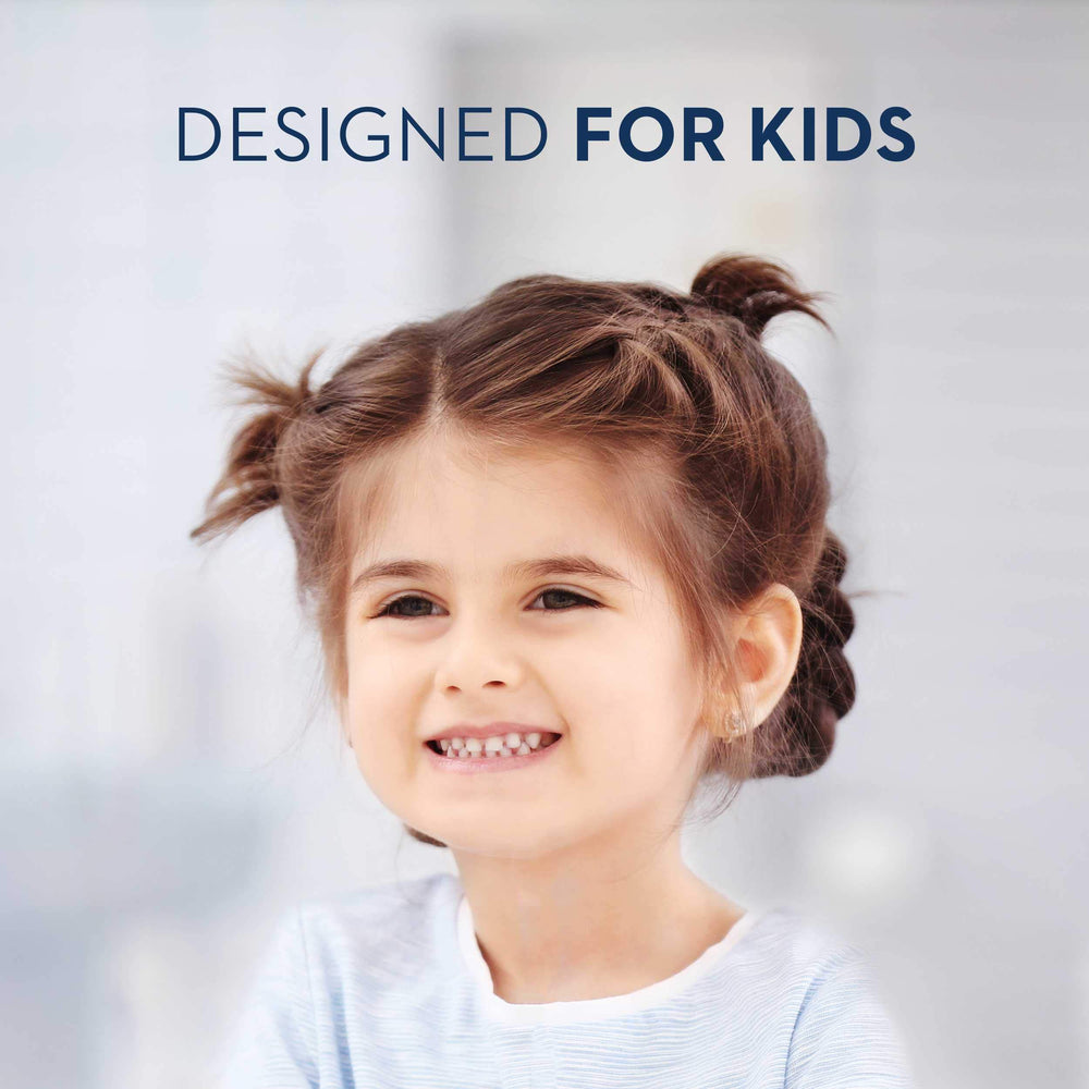 Crest etiqueta con ingredientes y uso, información clara para padres