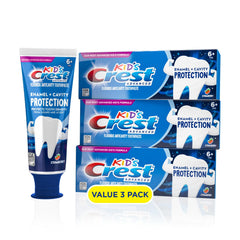 Crest tubo frontal con etiqueta clara y beneficio de protección
