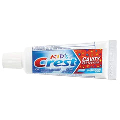 Detalle del tamaño 0.85 oz de Crest Kids, fácil de guardar y medir