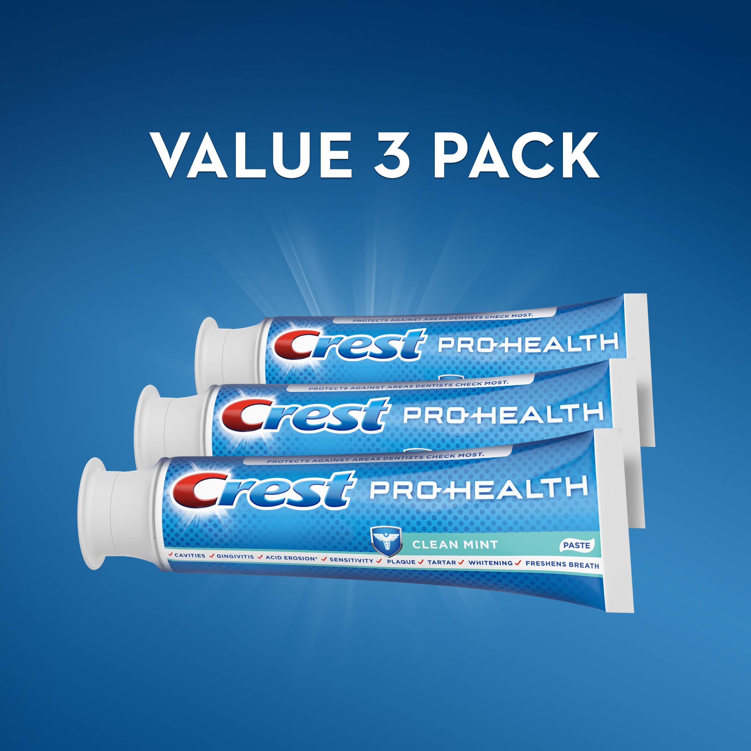 Crest pack de tres tubos ideal para ahorro y uso familiar