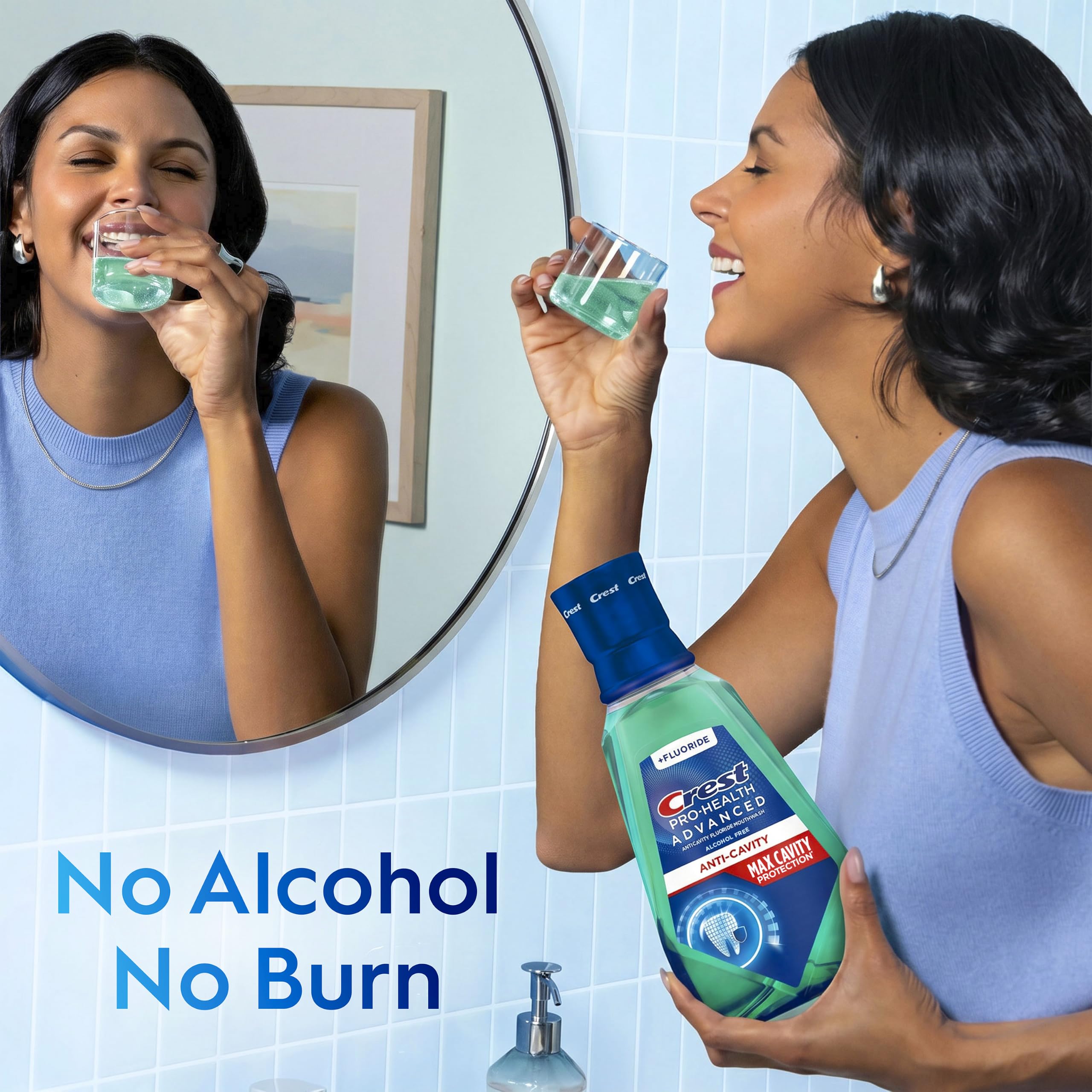 Crest botella abierta listo para enjuague con sabor Mild Mint refrescante
