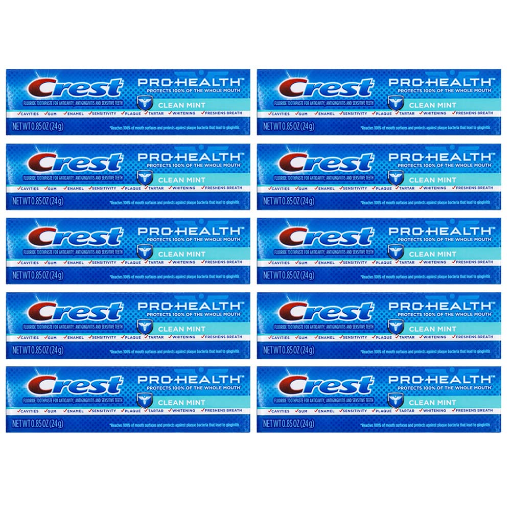 Crest Pro-Health vista frontal del pack, práctico para viajar
