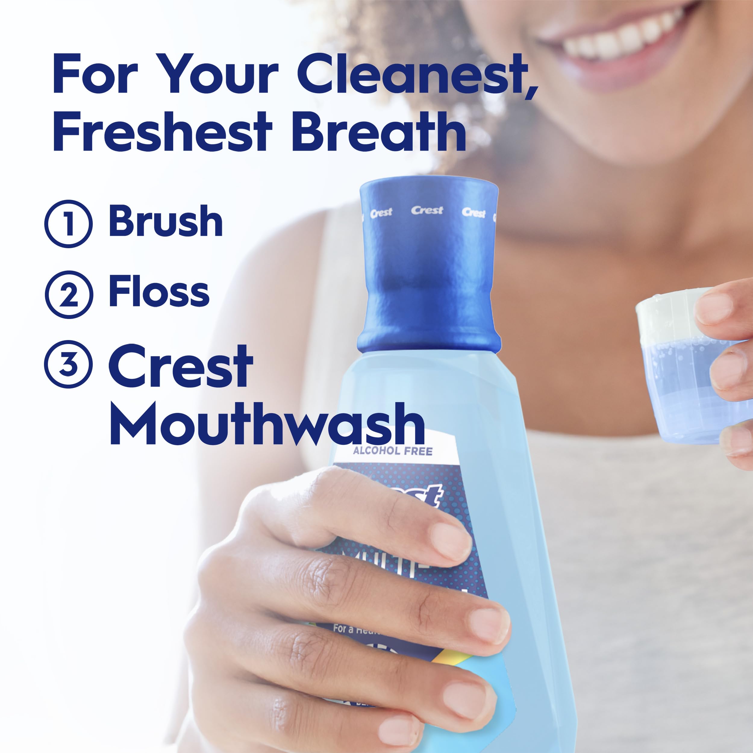 Crest etiqueta con ingredientes muestra fluoruro para cuidado