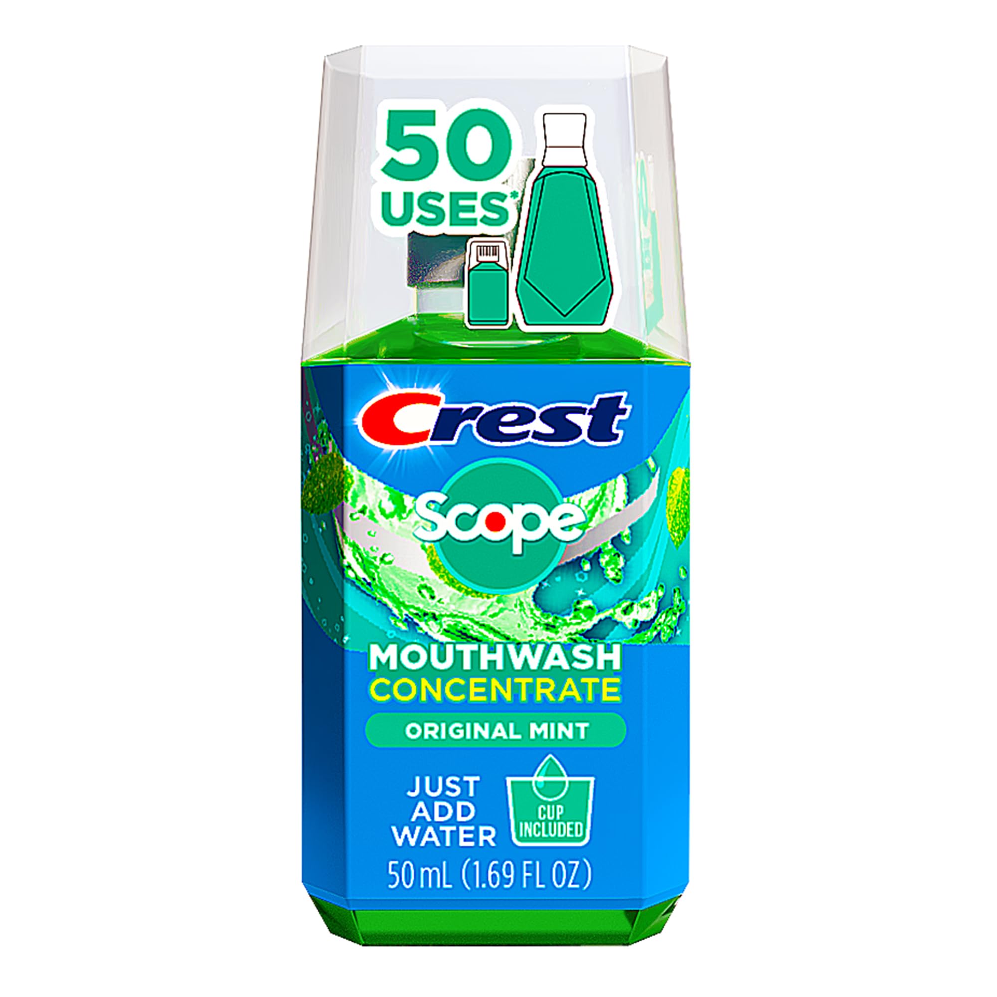 Crest Scope tapa con dosificador que facilita gotas precisas de producto