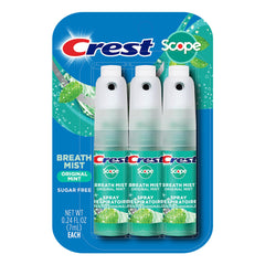 Crest Scope frontal del empaque mostrando diseño y conveniencia