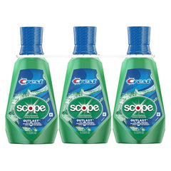 Crest Scope Outlast frente del envase mostrando tamaño y etiqueta, frescura prolongada