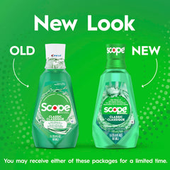 Textura del líquido verde menta de Crest Scope Classic que sugiere sensación refrescante prolongada