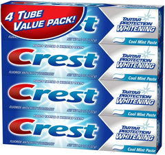 Crest tubo frontal con etiqueta visible para identificar protección antisarro y frescura