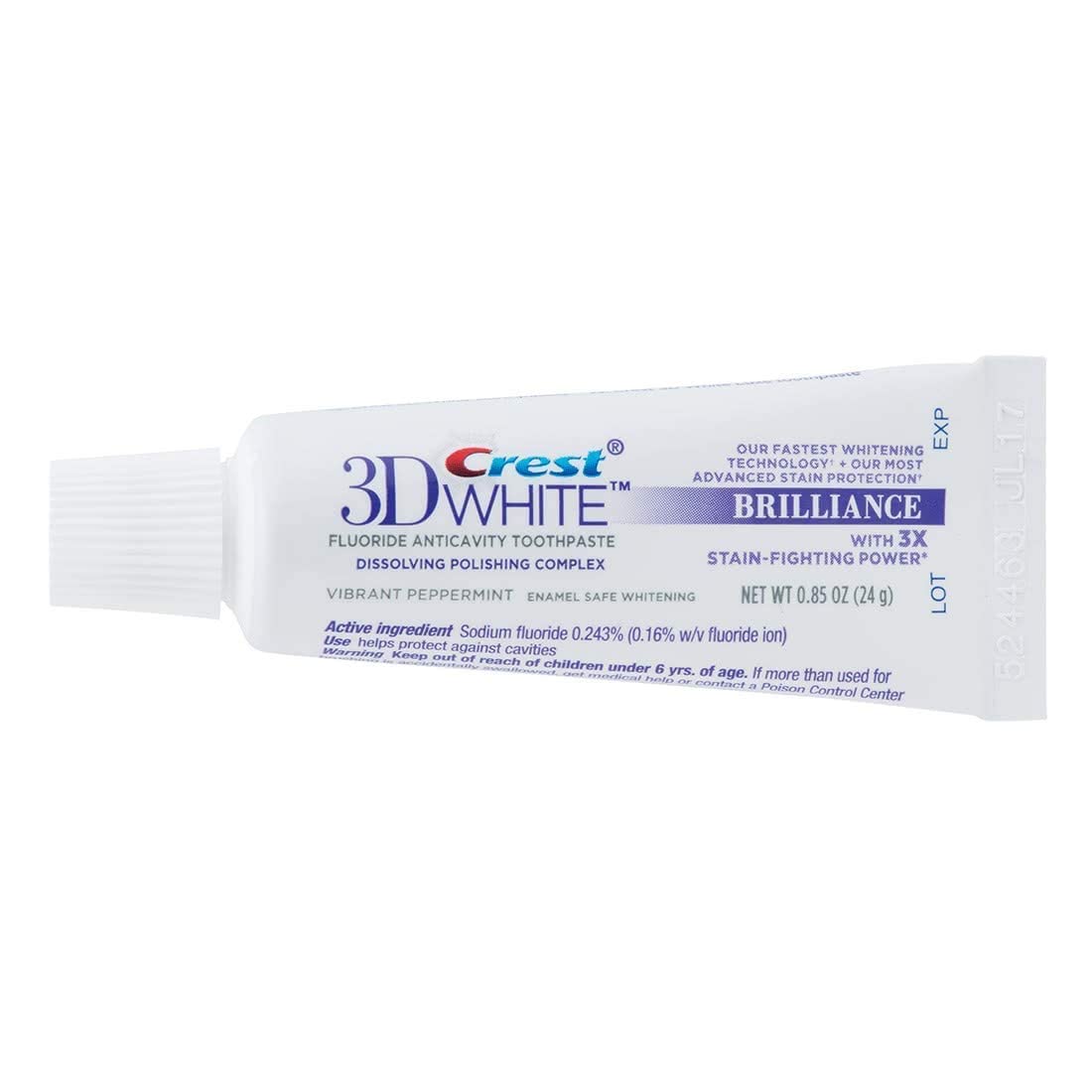 Crest crema dental textura cercana mostrando consistencia y limpieza efectiva