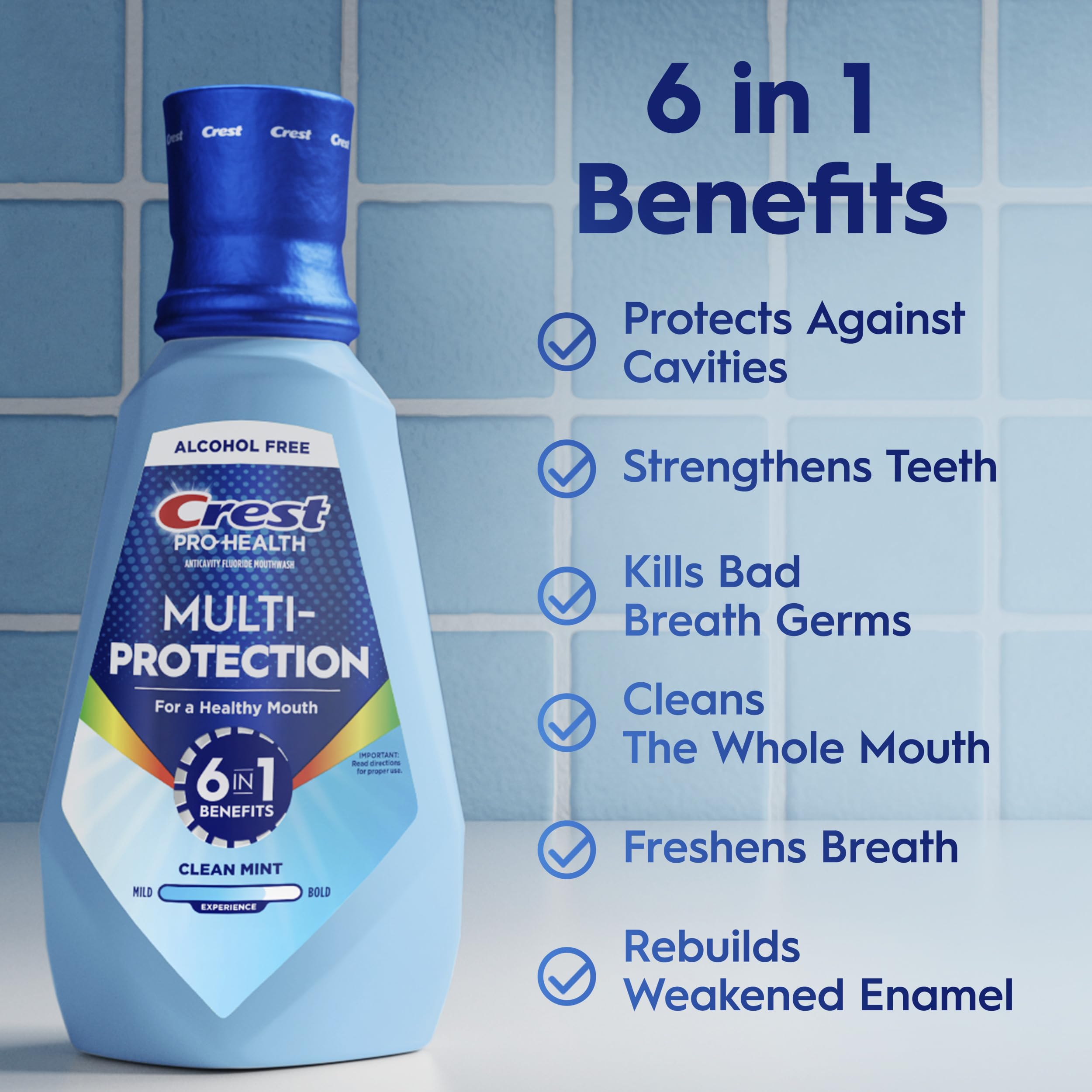 Crest primer plano del líquido mint mostrando textura suave