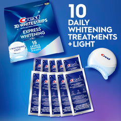 Primer plano de las tiras Crest 3D Whitestrips mostrando ajuste superior e inferior