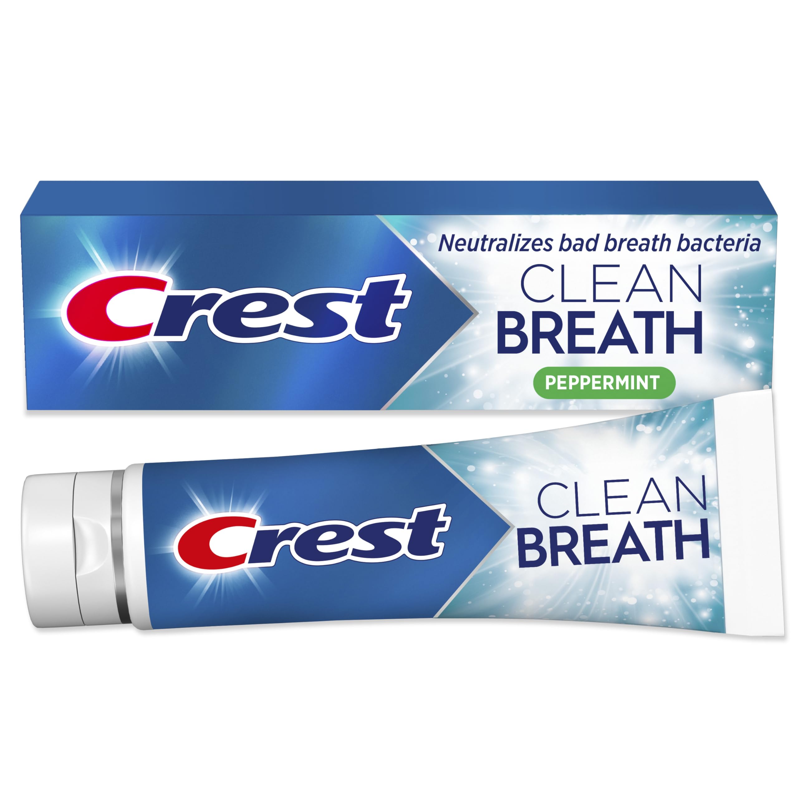 Crest tubo frontal 4.6 oz mostrando diseño y beneficio de frescura